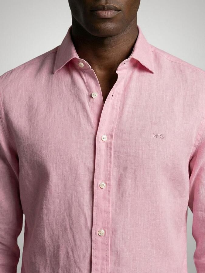 McGregor Overhemd Cotton Linen Roze - Foto 4