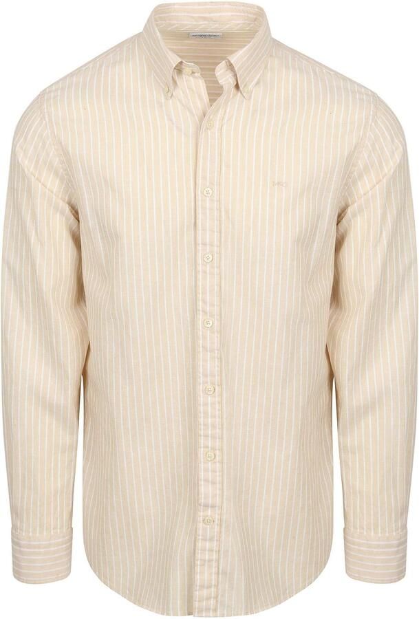 McGregor Overhemd Cotton Linen Strepen Ecru