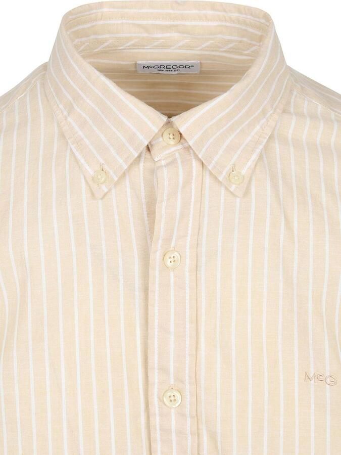 McGregor Overhemd Cotton Linen Strepen Ecru - Foto 3