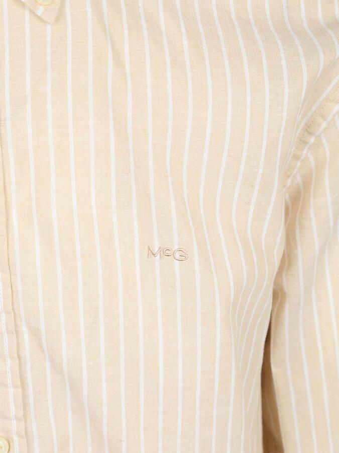 McGregor Overhemd Cotton Linen Strepen Ecru - Foto 4