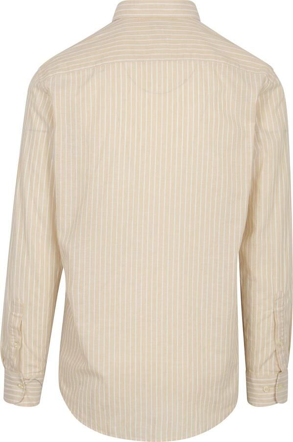 McGregor Overhemd Cotton Linen Strepen Ecru - Foto 5