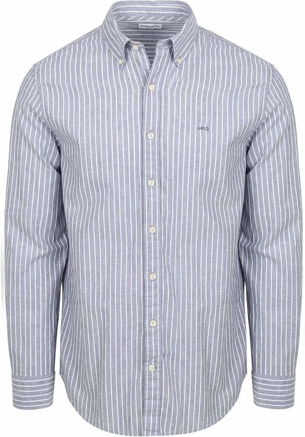 McGregor Overhemd Cotton Linen Strepen Indigo