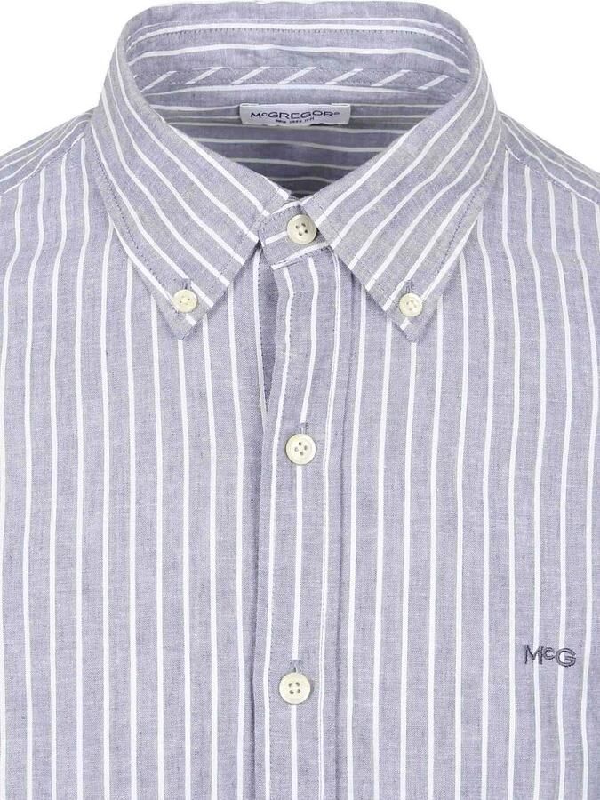 McGregor Overhemd Cotton Linen Strepen Indigo - Foto 3