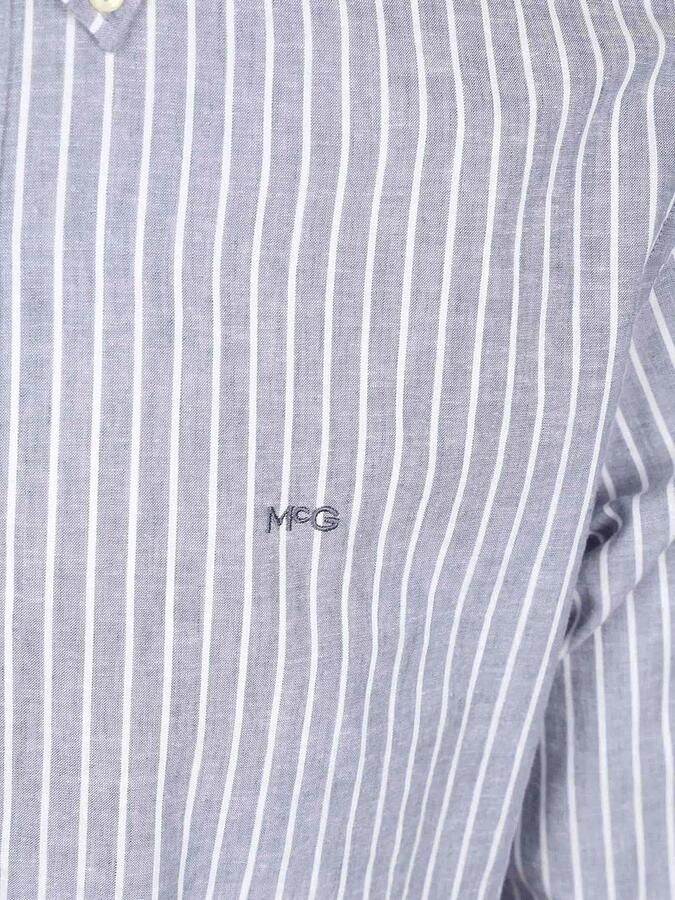 McGregor Overhemd Cotton Linen Strepen Indigo - Foto 4