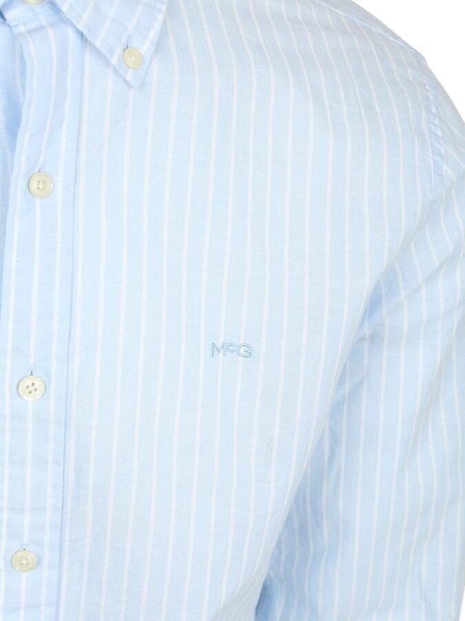 McGregor Overhemd Cotton Linen Strepen Lichtblauw - Foto 5