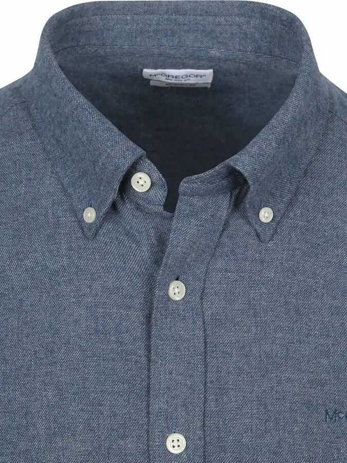 McGregor Overhemd Flanel Melange Blauw - Foto 3
