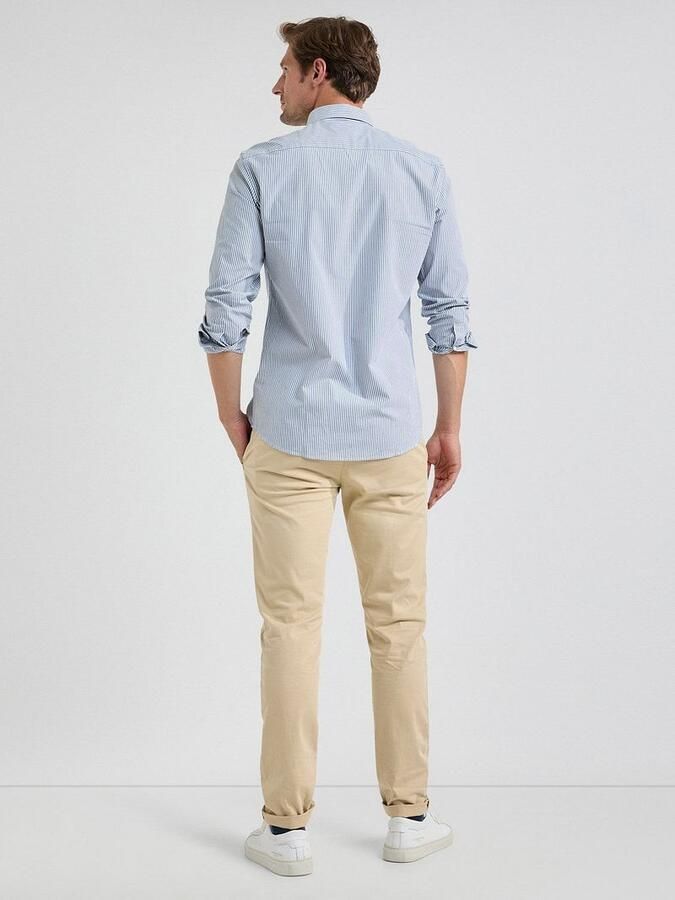 McGregor Overhemd Poplin Streep Blauw - Foto 3