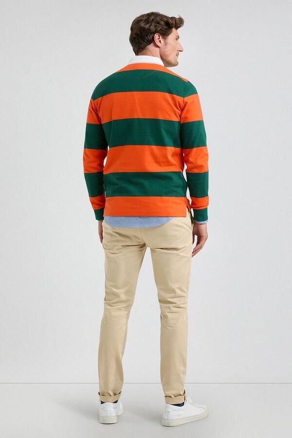 Mcgregor Sweater Rugbyshirt Streep Oranje Groen - Foto 2