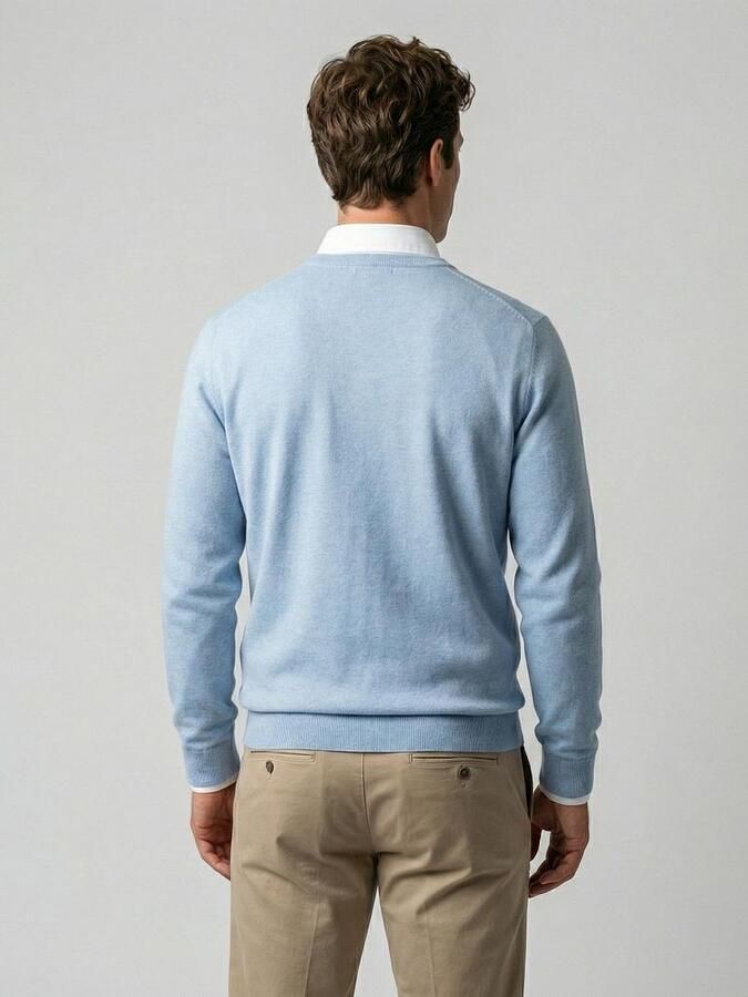 McGregor Trui Cotton Cashmere Powder Blauw - Foto 3