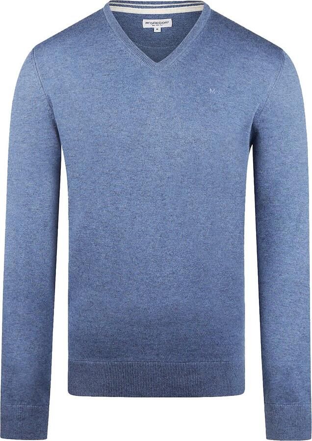McGregor Trui Merino Blend V-Hals Faded Blauw