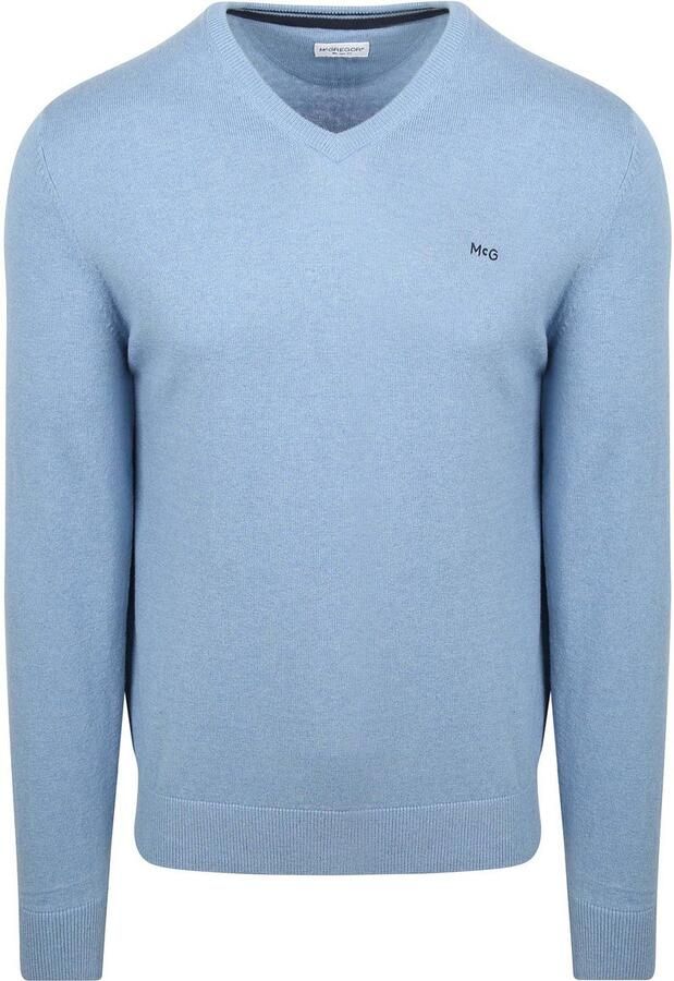 McGregor Trui Merino Blend V-Hals Ice Blauw