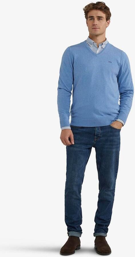 McGregor Trui Merino Blend V-Hals Ice Blauw - Foto 4