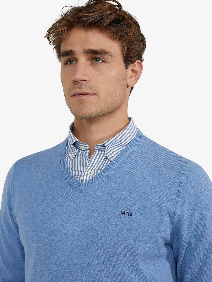 McGregor Trui Merino Blend V-Hals Ice Blauw - Foto 2
