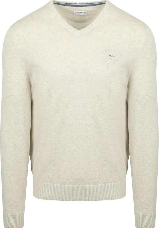 McGregor Trui Merino Blend V-Hals Off White