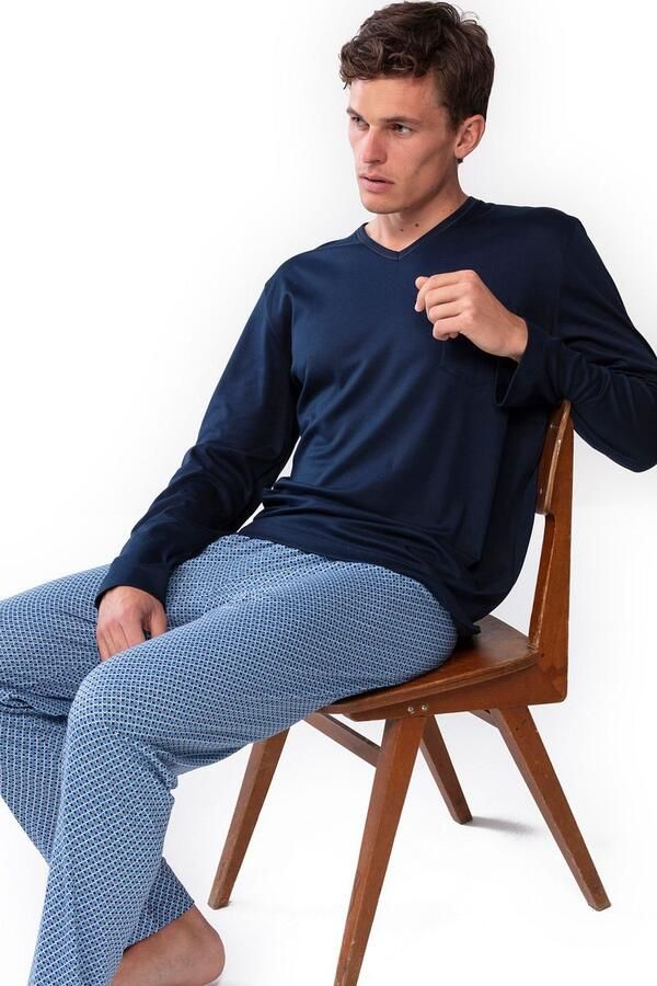 Mey Pyjama's nachthemden Nachtkleding Lang Blauw