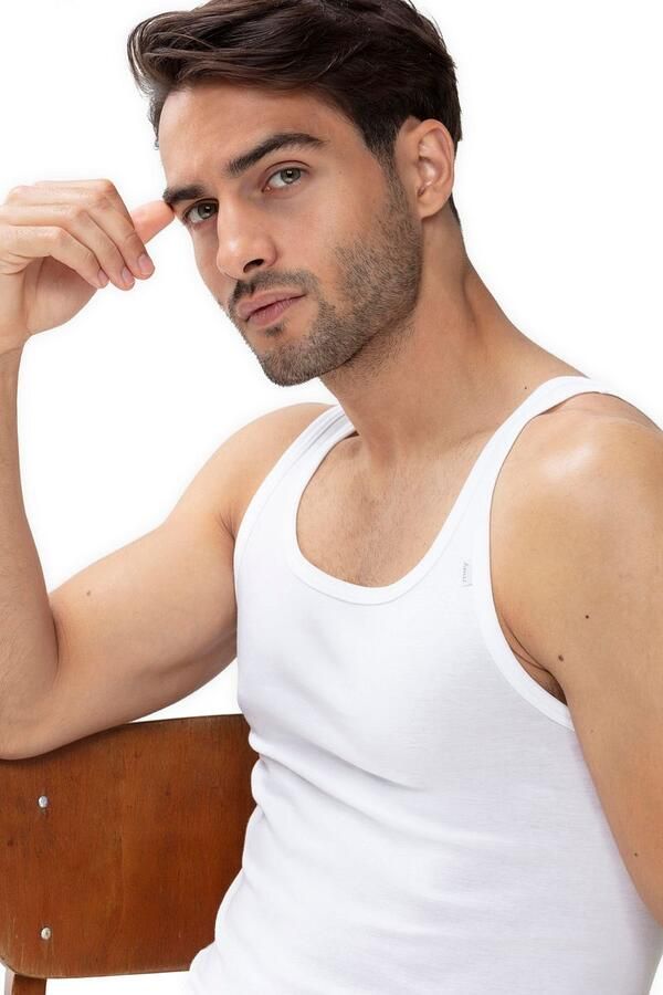 Mey Hemd Noblesse zonder zijnaden ronde halslijn ademend fijnrib