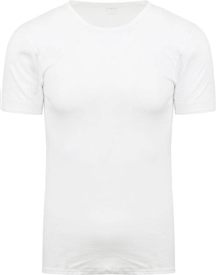Mey T-shirt met geribde ronde hals model 'NOBLESSE'