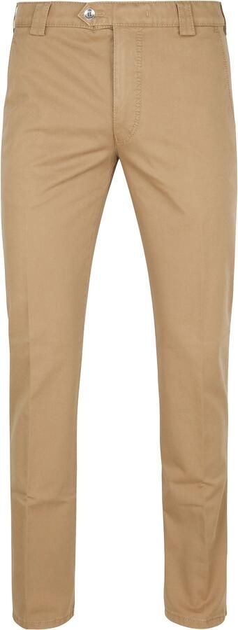 Meyer katoenen broek Roma beige effen katoen-stretch - Foto 5