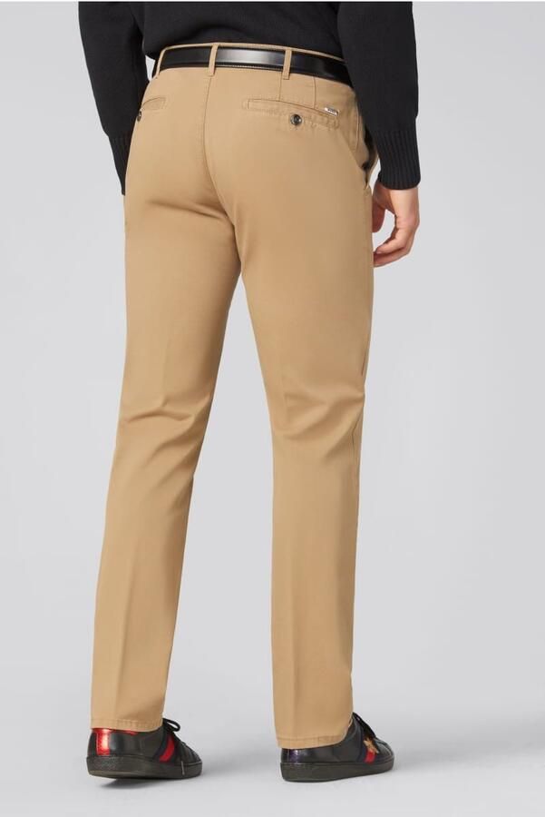 Meyer katoenen broek Roma beige effen katoen-stretch - Foto 2
