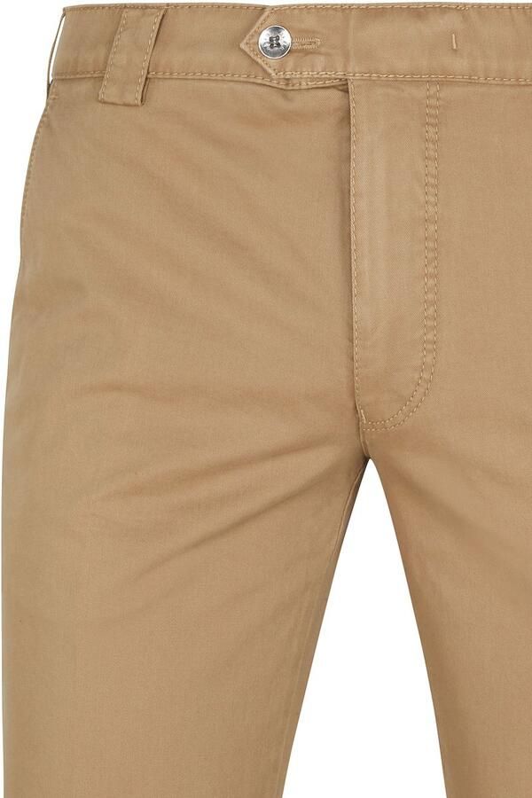 Meyer katoenen broek Roma beige effen katoen-stretch - Foto 5