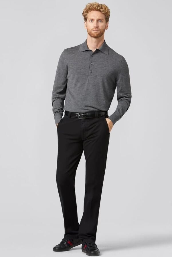 Meyer Pantalon flatfront zwart Roma