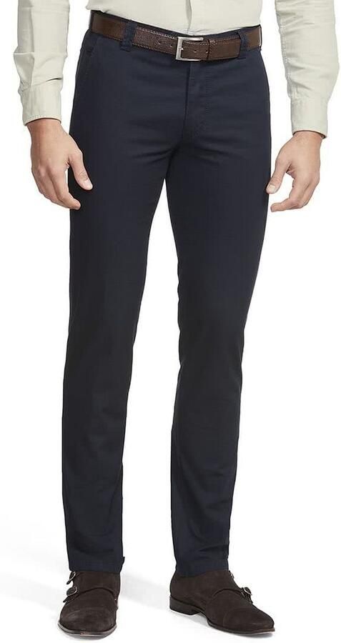 Meyer katoenen broek Bonn donkerblauw effen katoen - Foto 6