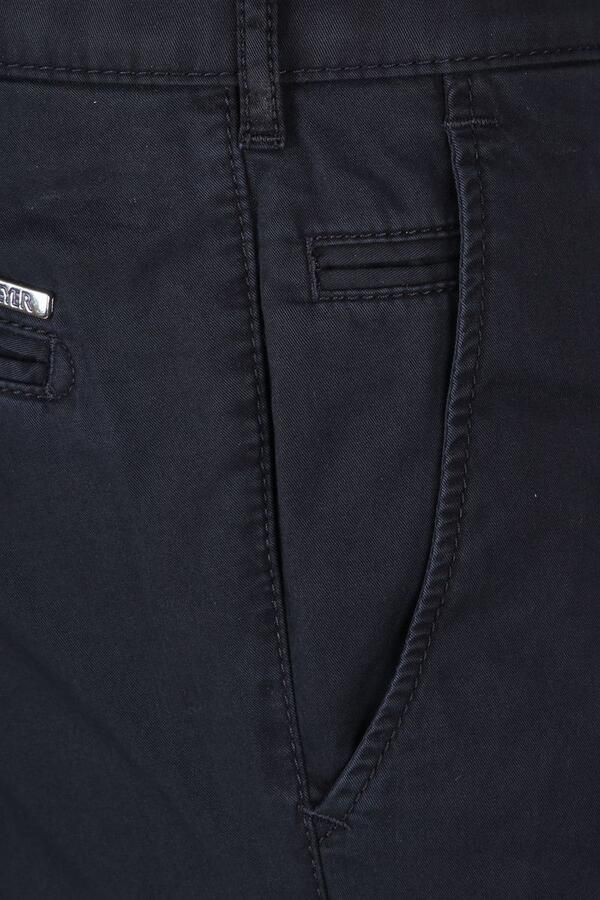 Meyer katoenen broek Bonn donkerblauw effen katoen - Foto 3