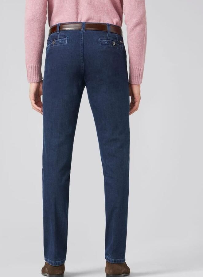 Meyer Donkerblauwe Denim 5-Pocket Jeans Blue Heren - Foto 4