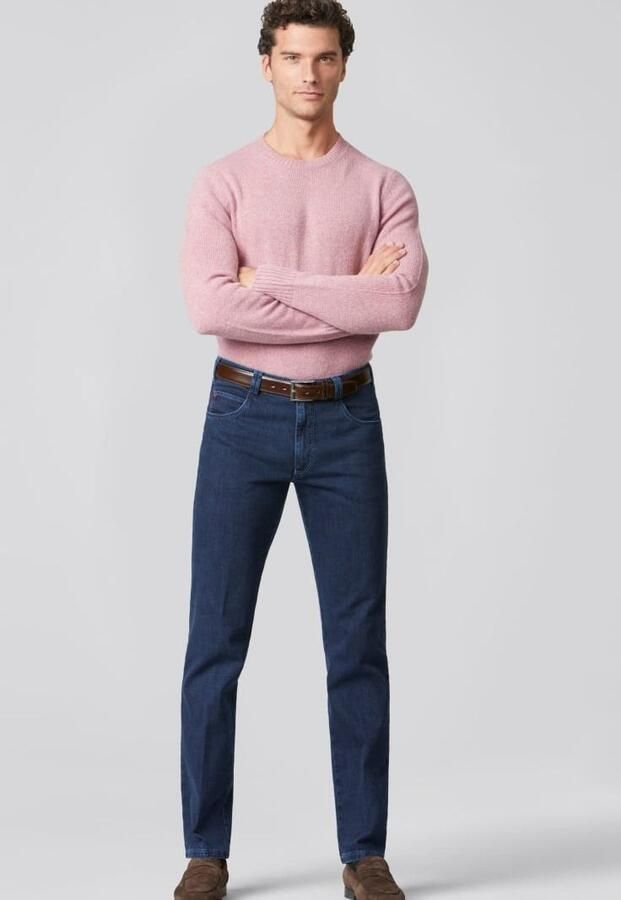 Meyer Donkerblauwe Denim 5-Pocket Jeans Blue Heren - Foto 4