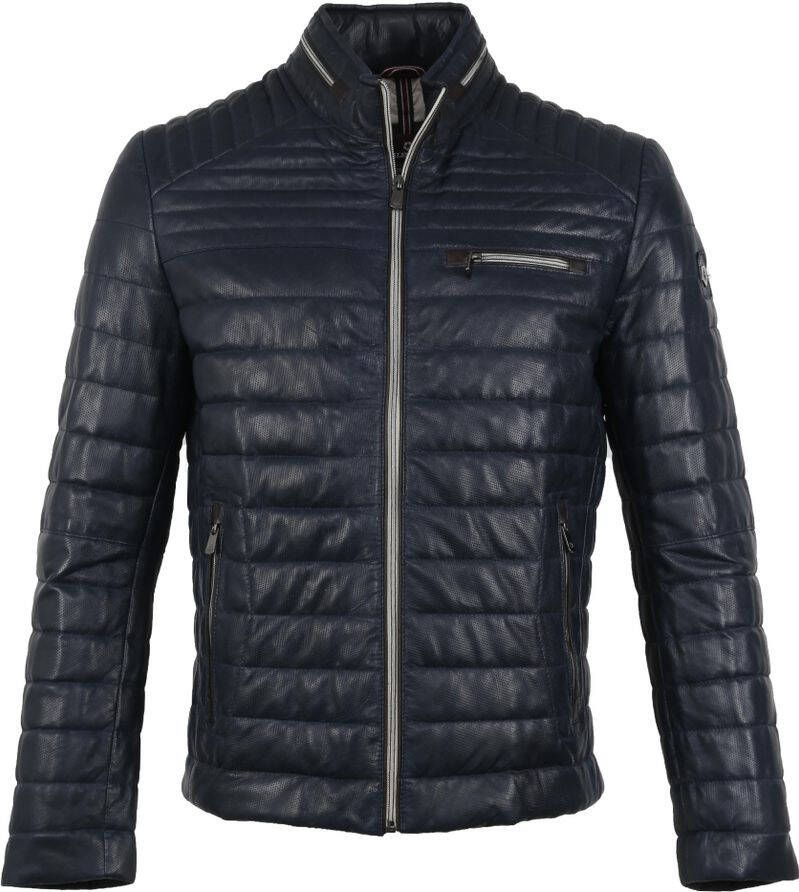 Milestone Terenz leren jack Blauw Heren