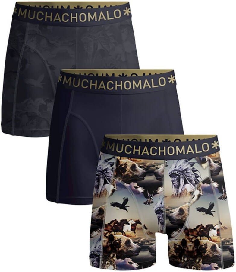 Muchachomalo boxershort Print Solid (set van 3)