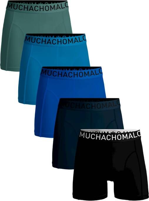 Muchachomalo Boxershorts 5-Pack Solid 1010 Blauw