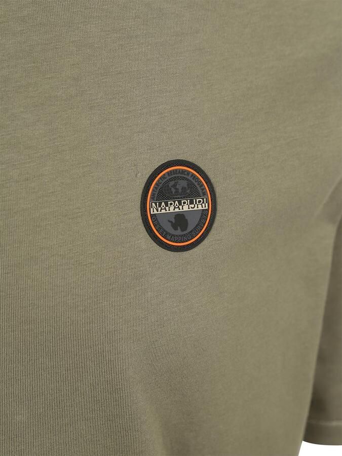 Napapijri Badge T-shirt Olijfgroen - Foto 2