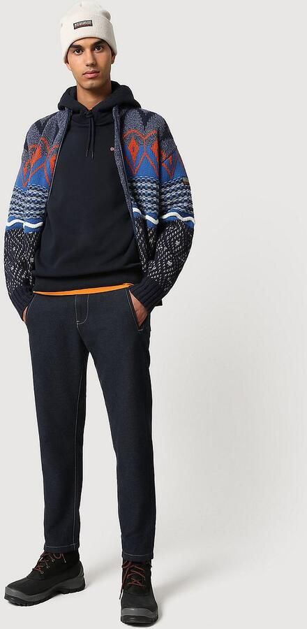 Napapijri Stretch Katoenen Hoodie Sweater Herfst Winter Collectie Blue Heren - Foto 4