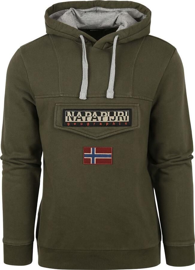 Napapijri Groene Print Sweatshirt Herfst Winter Mannen Green Heren