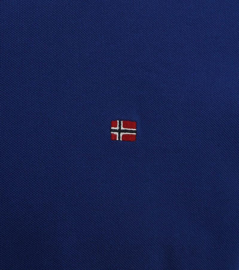 Napapijri Blauw Katoenen Polo Shirt Logo Borduurwerk Blue Heren