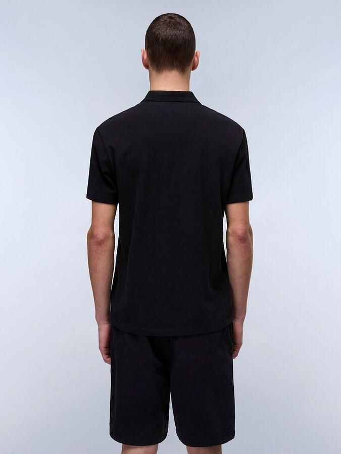 Napapijri Zwart Katoenen Polo Shirt met Borduursel Black Heren