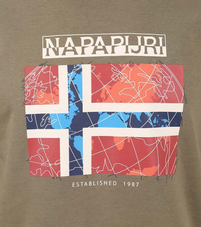 Napapijri Groene sweatshirt met lange mouwen en logoprint Green Heren - Foto 2