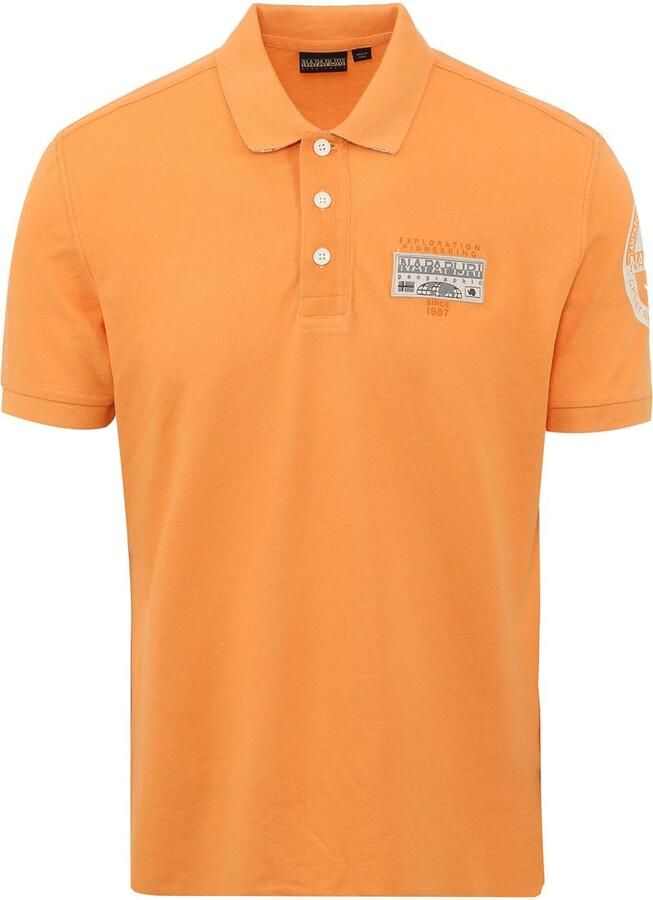 Napapijri Elegant Oranje Polo met Contrastdetails Orange Heren