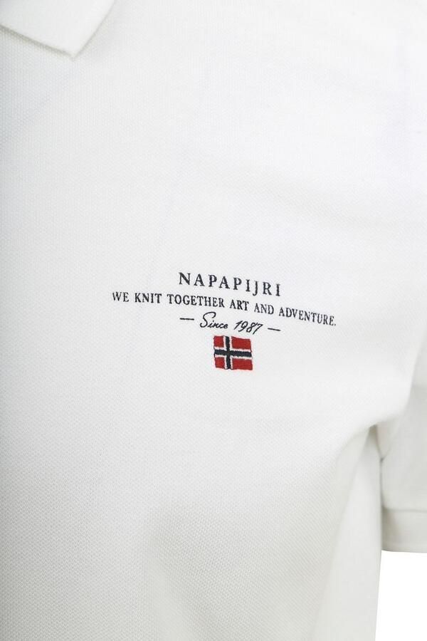 Napapijri Witte Katoenen Polo Shirt met Print en Logo White Heren - Foto 3