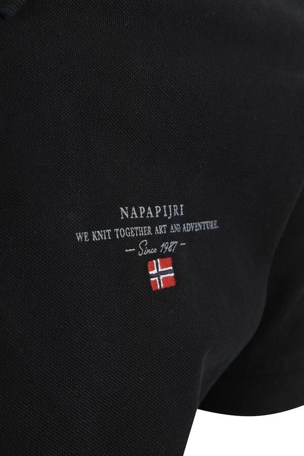 Napapijri Klassiek Zwart Geborduurd Poloshirt Black Heren - Foto 4