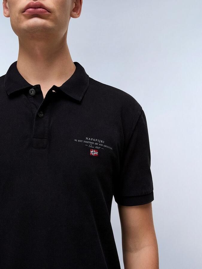 Napapijri Klassiek Zwart Geborduurd Poloshirt Black Heren - Foto 2