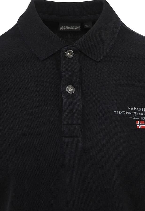 Napapijri Klassiek Zwart Geborduurd Poloshirt Black Heren - Foto 3