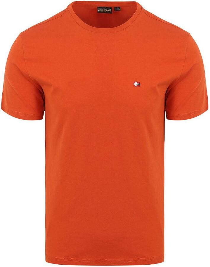 Napapijri Oranje Korte Mouw Katoen Logo T-Shirt Orange Heren