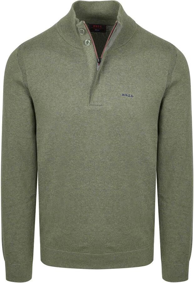 New zealand auckland NZA Half Zip Trui Akar Melange Army