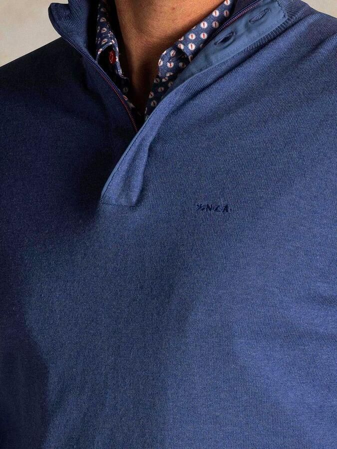 New zealand auckland NZA Half Zip Trui Akar Melange Spring Blue