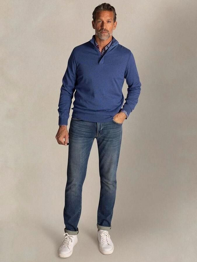 New zealand auckland NZA Half Zip Trui Akar Melange Spring Blue - Foto 3