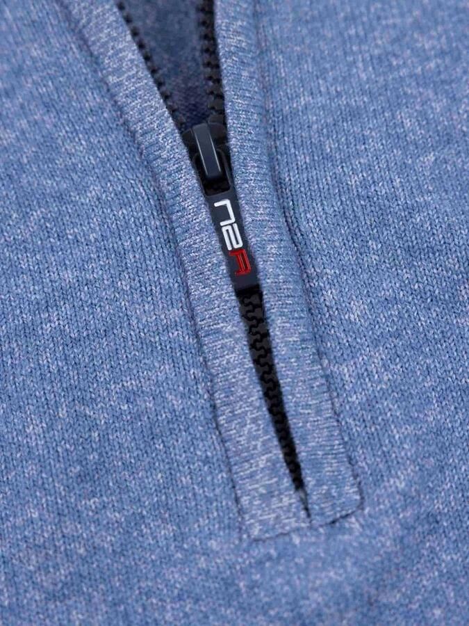 New zealand auckland NZA Half Zip Trui Christopher Melange Soft Blue - Foto 4