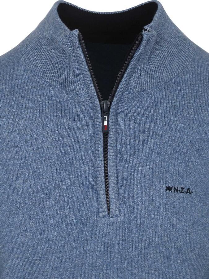 New zealand auckland NZA Half Zip Trui Christopher Melange Soft Blue - Foto 5