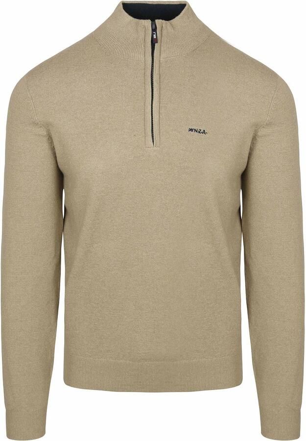 New zealand auckland NZA Half Zip Trui Christopher Melange Warm Beige